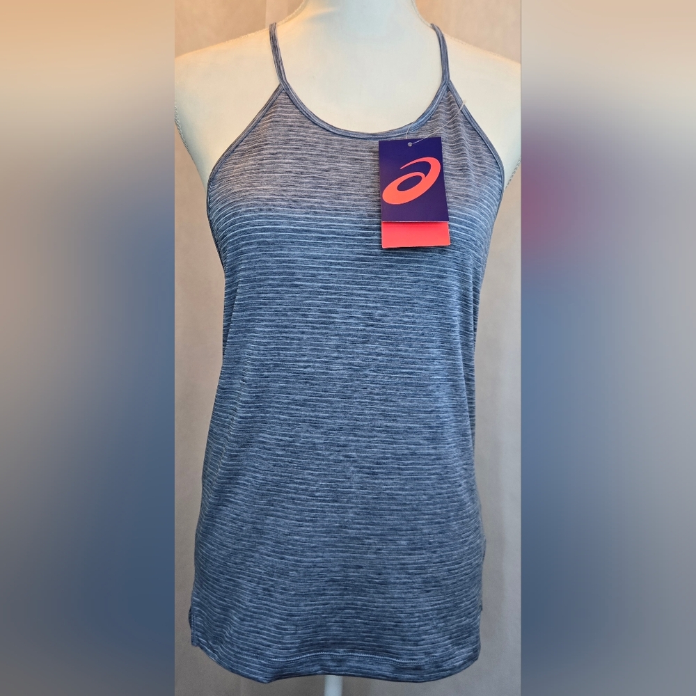 Asics Blue Striped Tank Top
